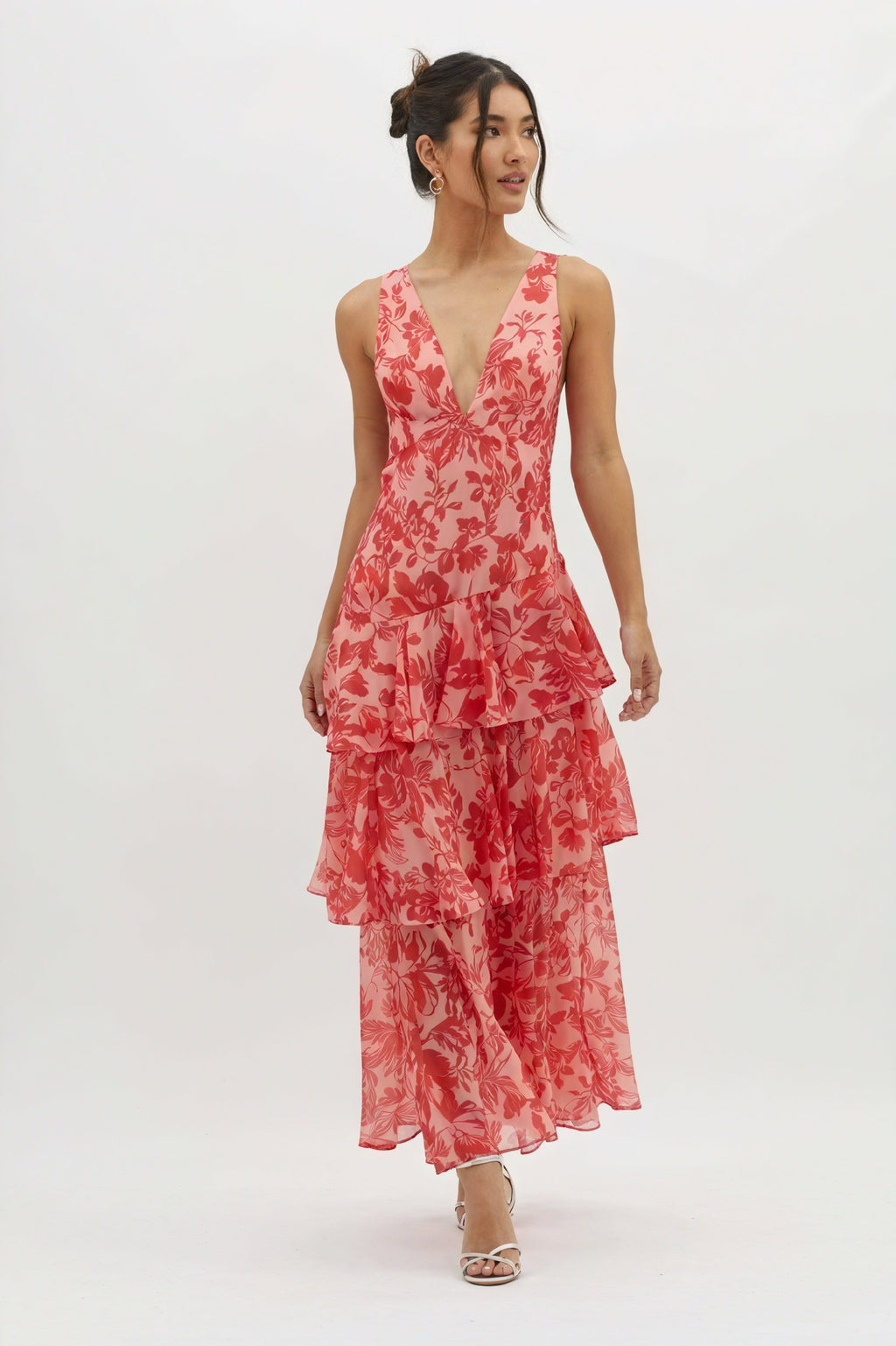 Desiré | Vestido con Estampado Floral y Escote Profundo