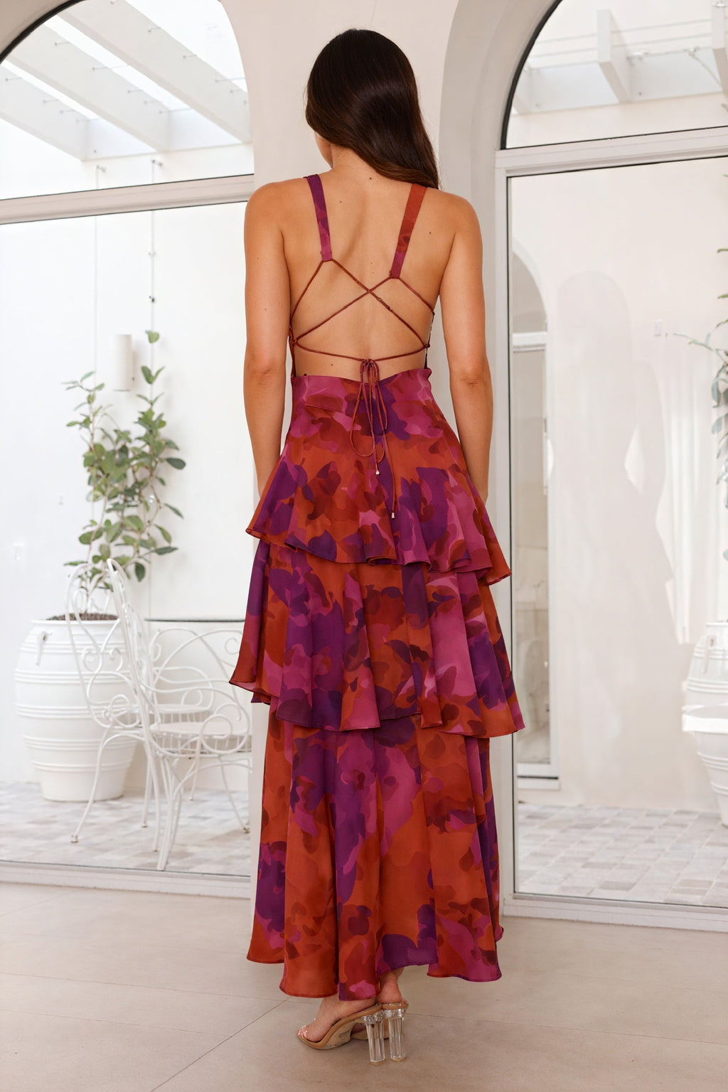 Desiré | Vestido con Estampado Floral y Escote Profundo