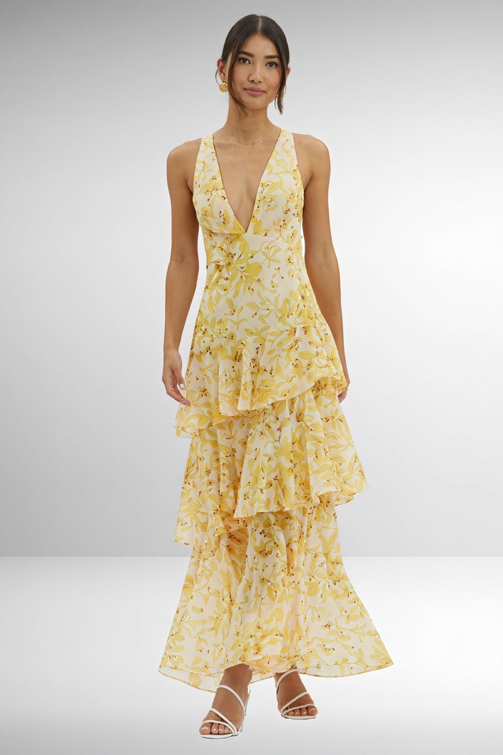 Desiré | Vestido con Estampado Floral y Escote Profundo