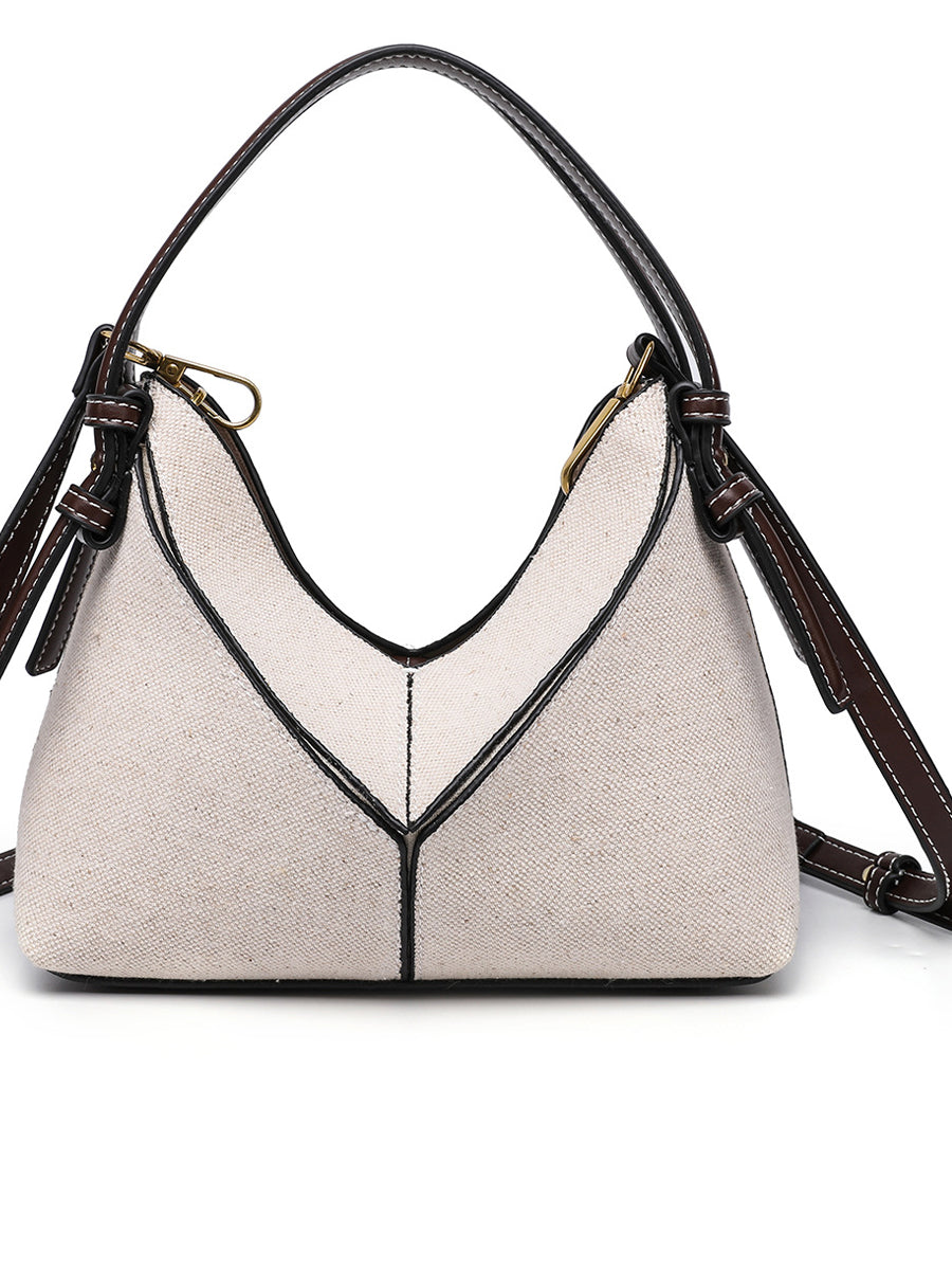 Bolso de Lona con Cremallera Dorada