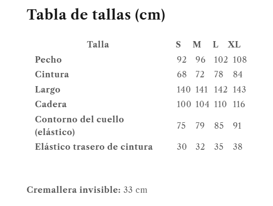 Guía de tallas