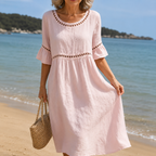 Altea | Vestido Largo de Lino con Efecto Vientre Plano