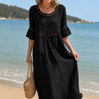 Altea | Vestido Largo de Lino con Efecto Vientre Plano