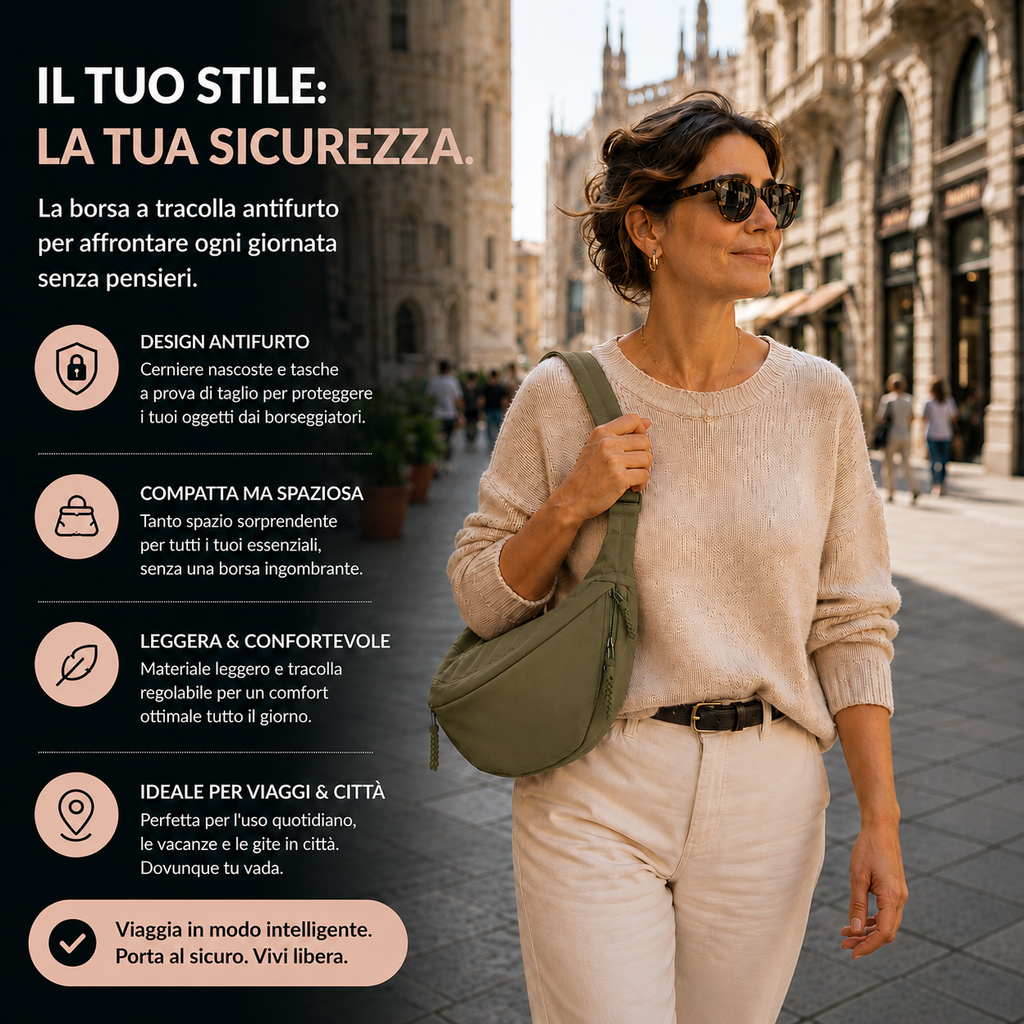 Agata | Borsa a Spalla Verde Oliva