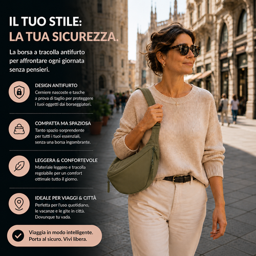 Agata | Borsa a Spalla Verde Oliva