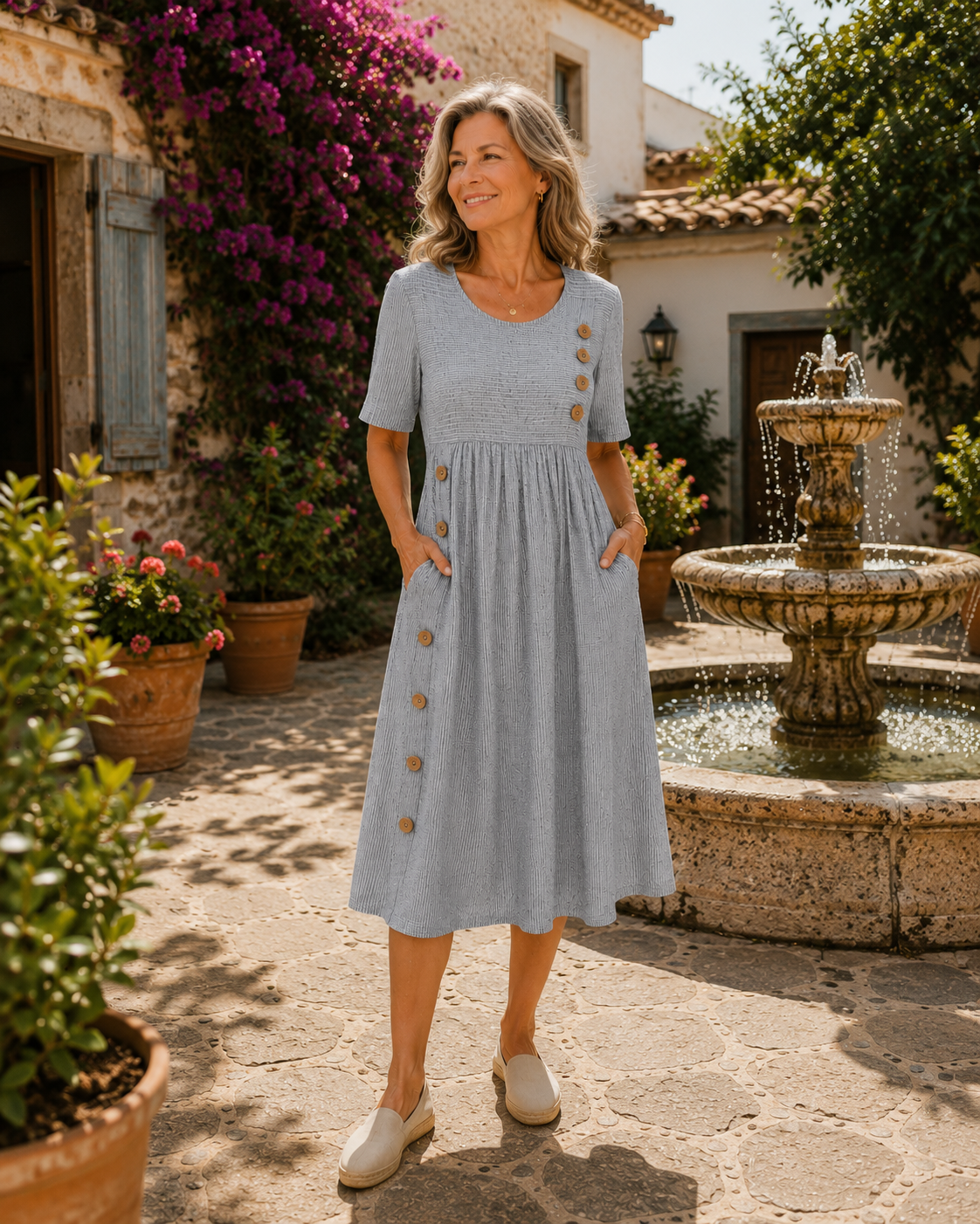 Lucía | Vestido midi a rayas