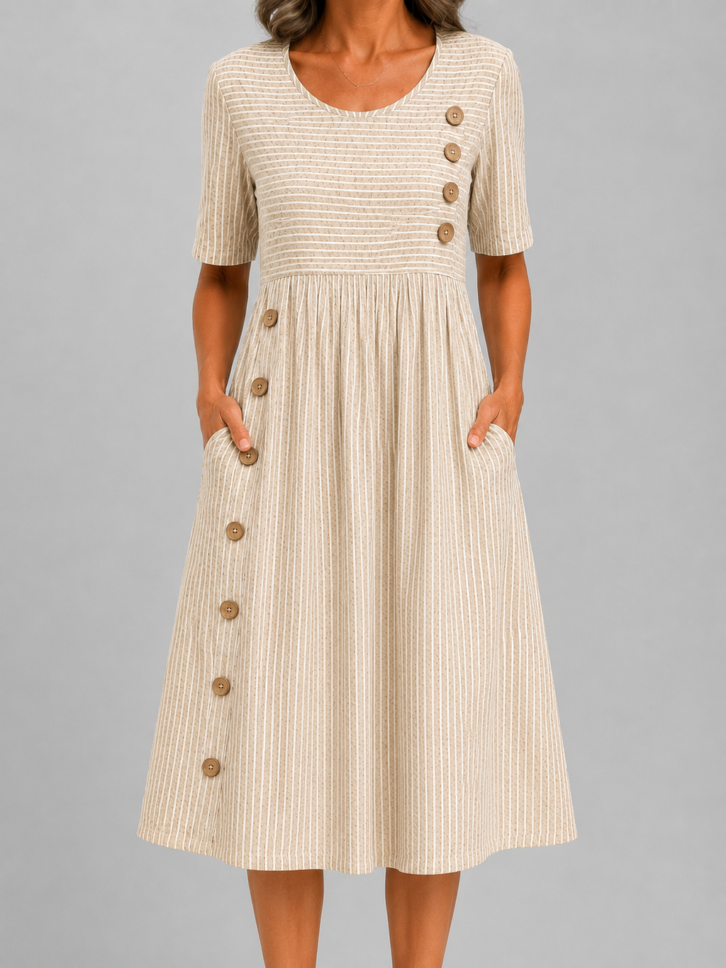 Lucía | Vestido midi a rayas