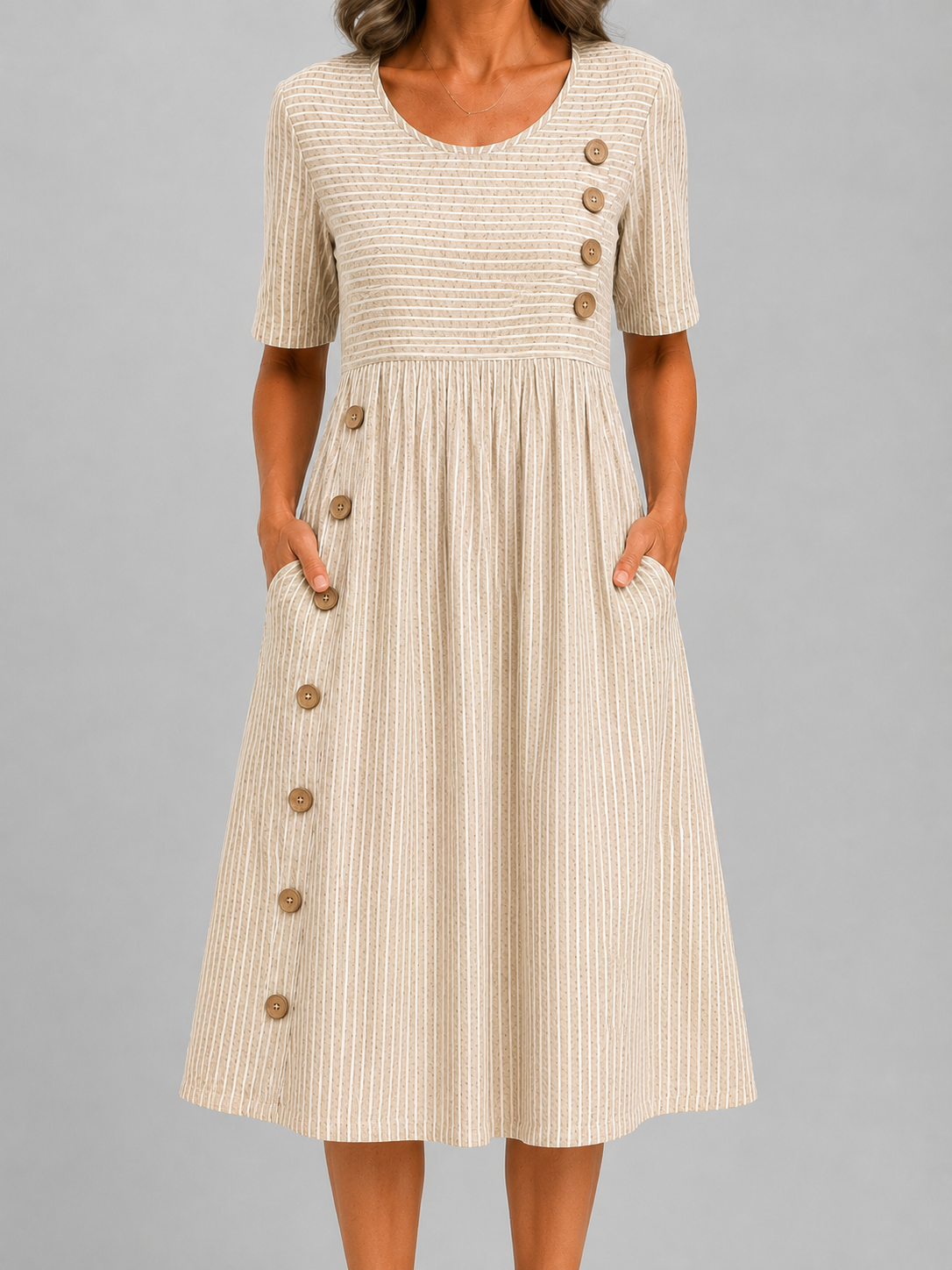 Lucía | Vestido midi a rayas