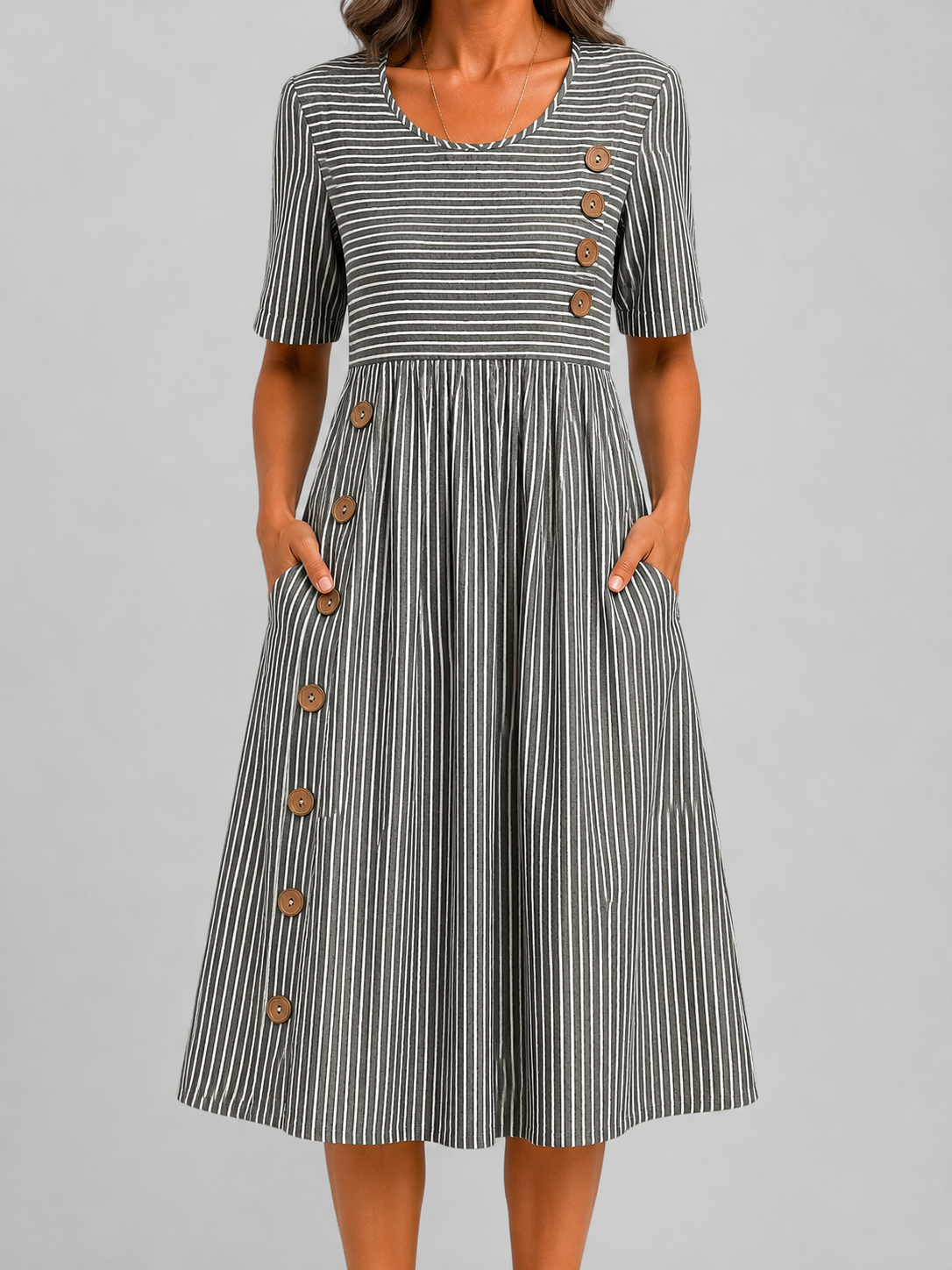Lucía | Vestido midi a rayas