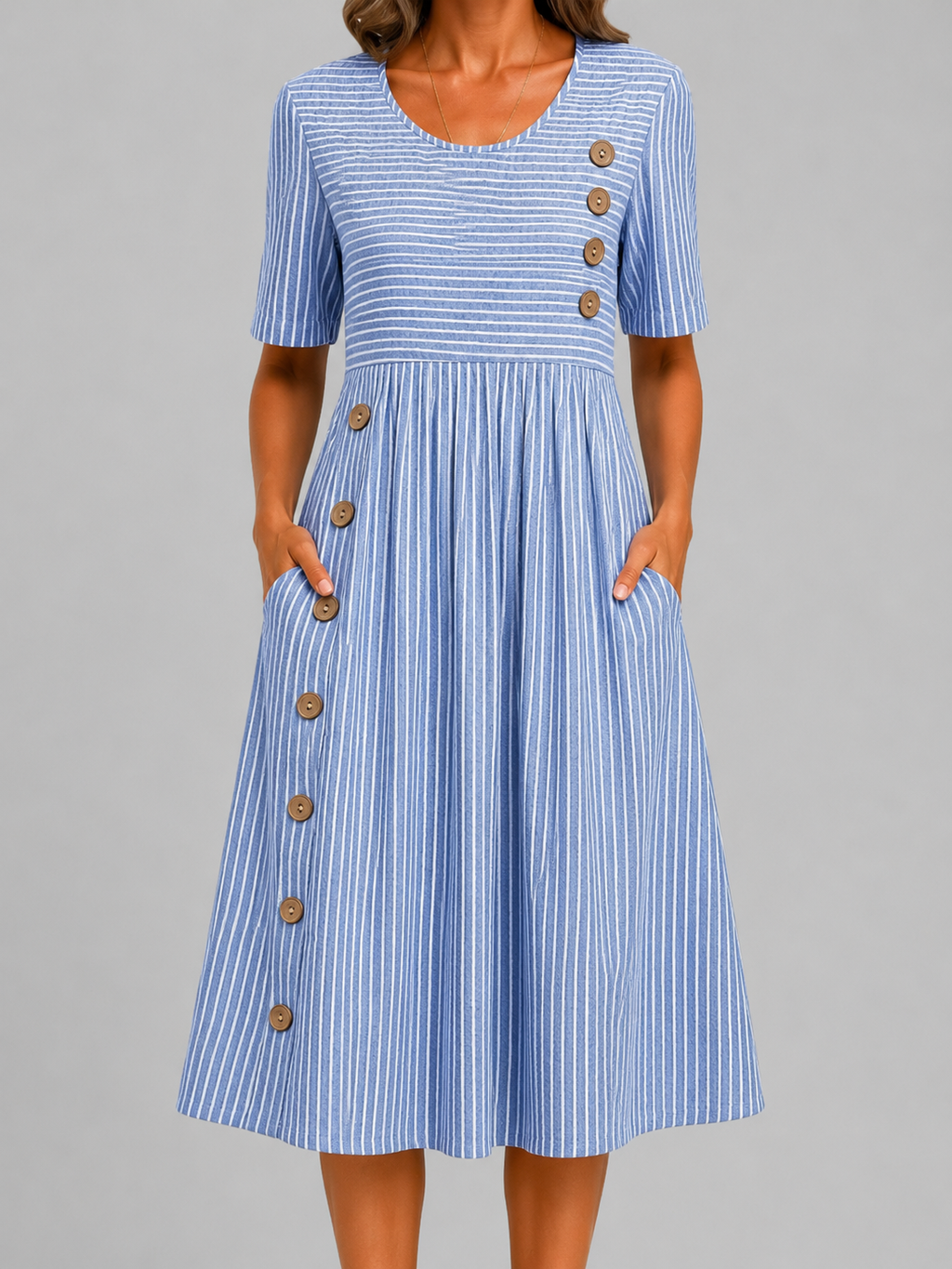Lucía | Vestido midi a rayas