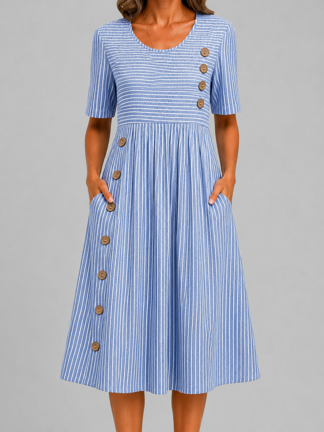 Lucía | Vestido midi a rayas