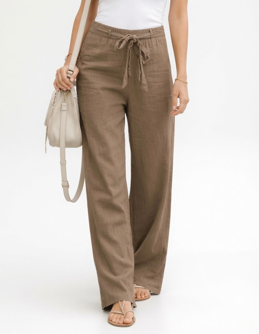 PANTALONES ANCHOS DE LINO