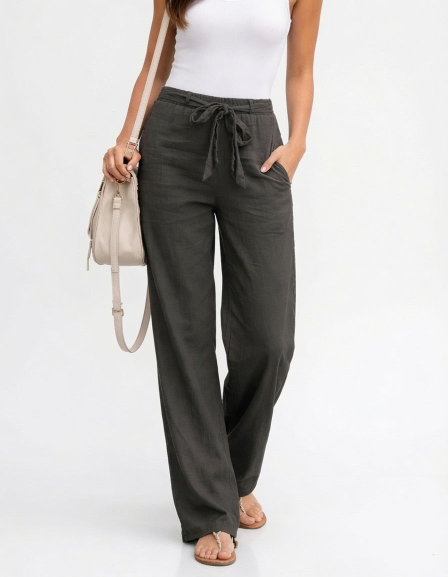 PANTALONES ANCHOS DE LINO