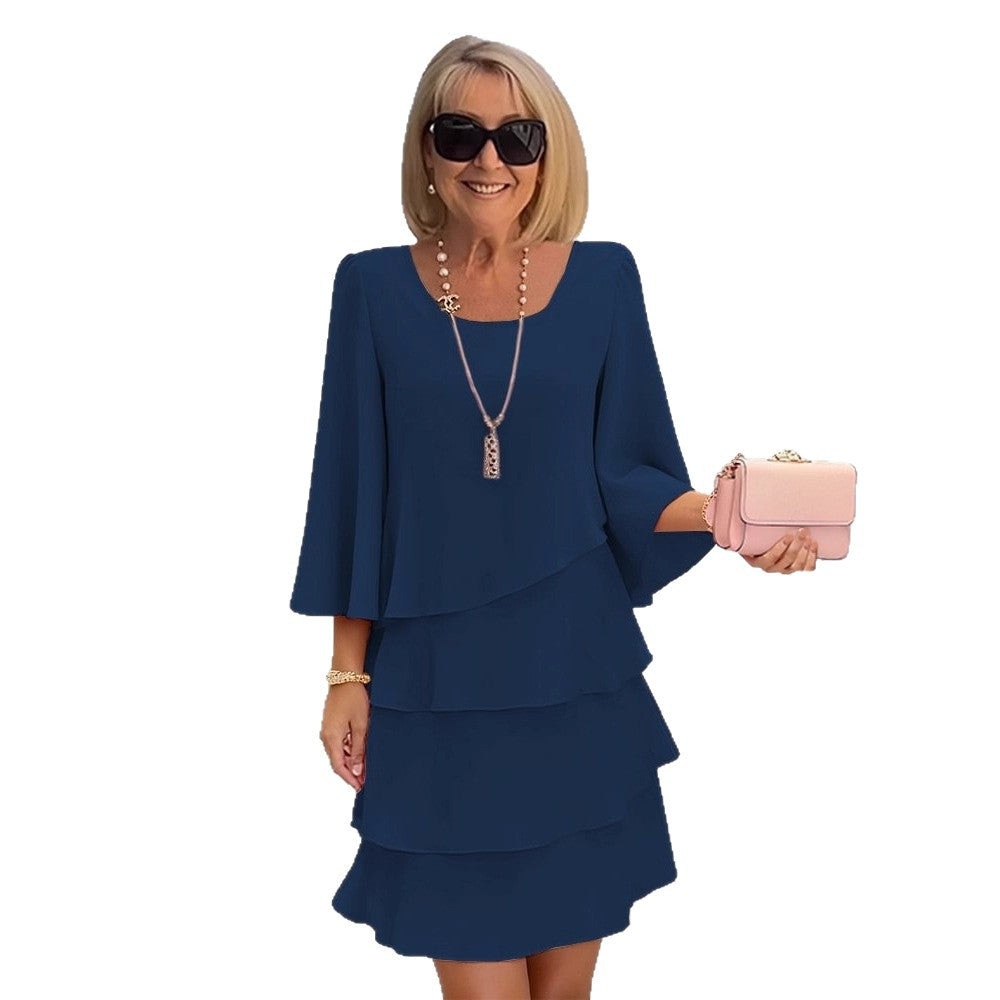 María | Elegante vestido midi con volantes