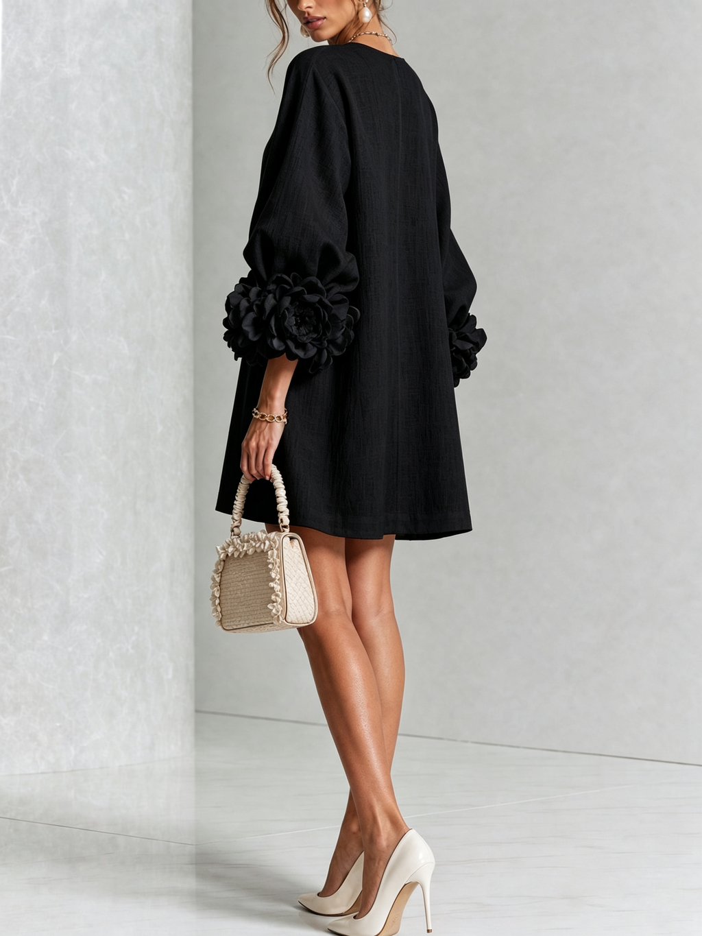 Vestido Elegante con Botones y Diseño Floral
