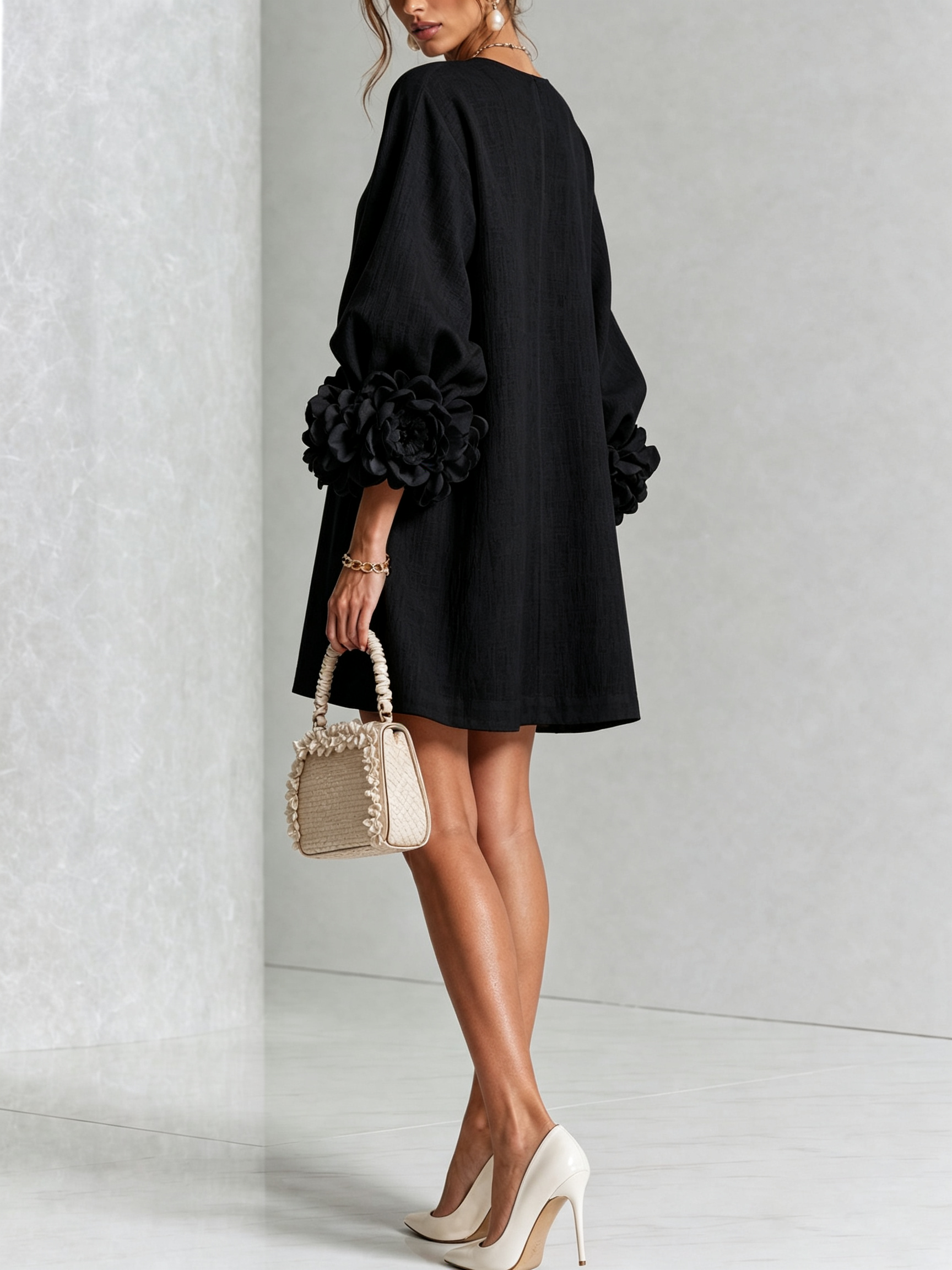 Vestido Elegante con Botones y Diseño Floral