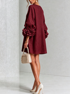 Vestido Elegante con Botones y Diseño Floral