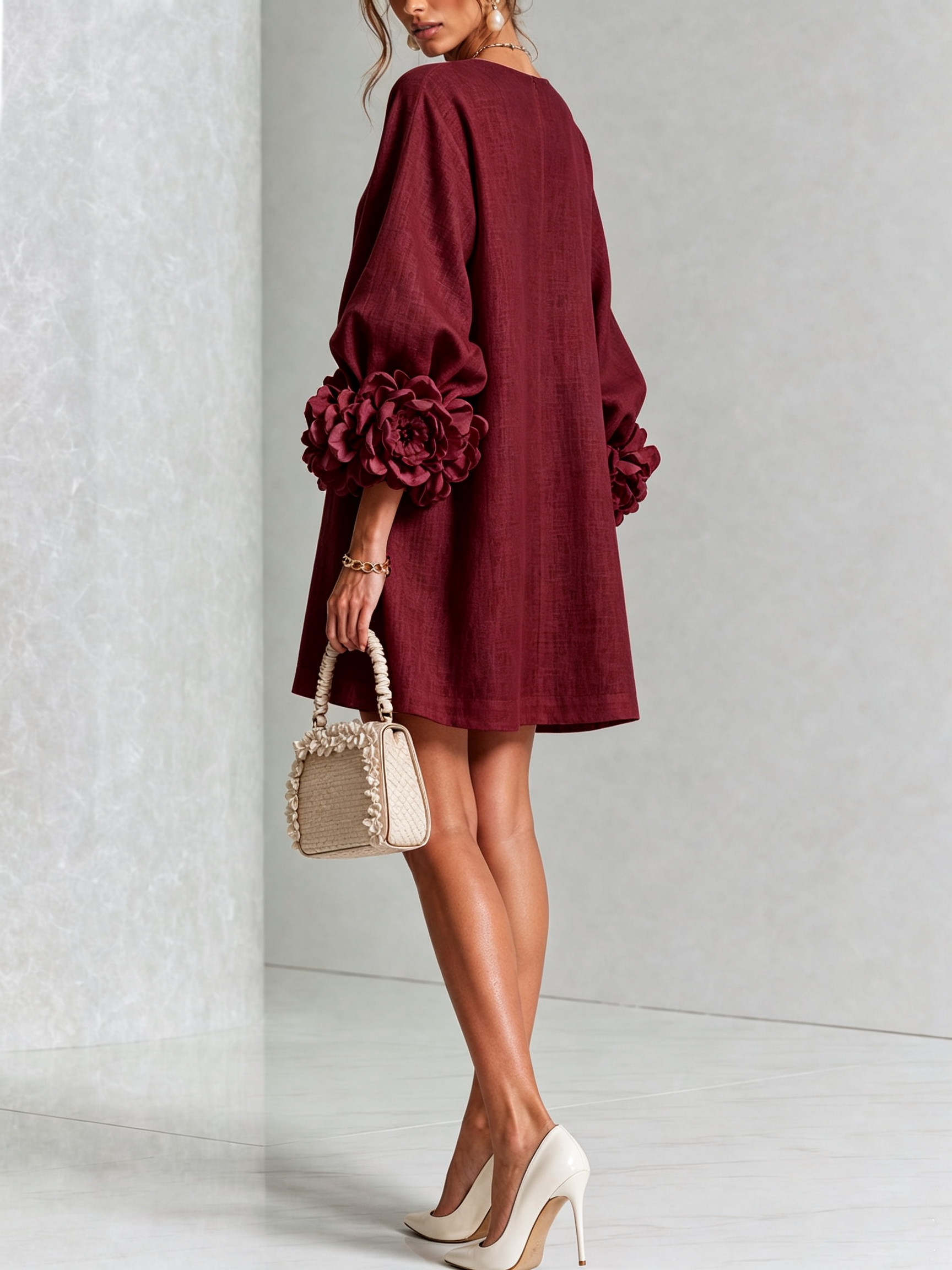 Vestido Elegante con Botones y Diseño Floral