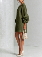 Vestido Elegante con Botones y Diseño Floral
