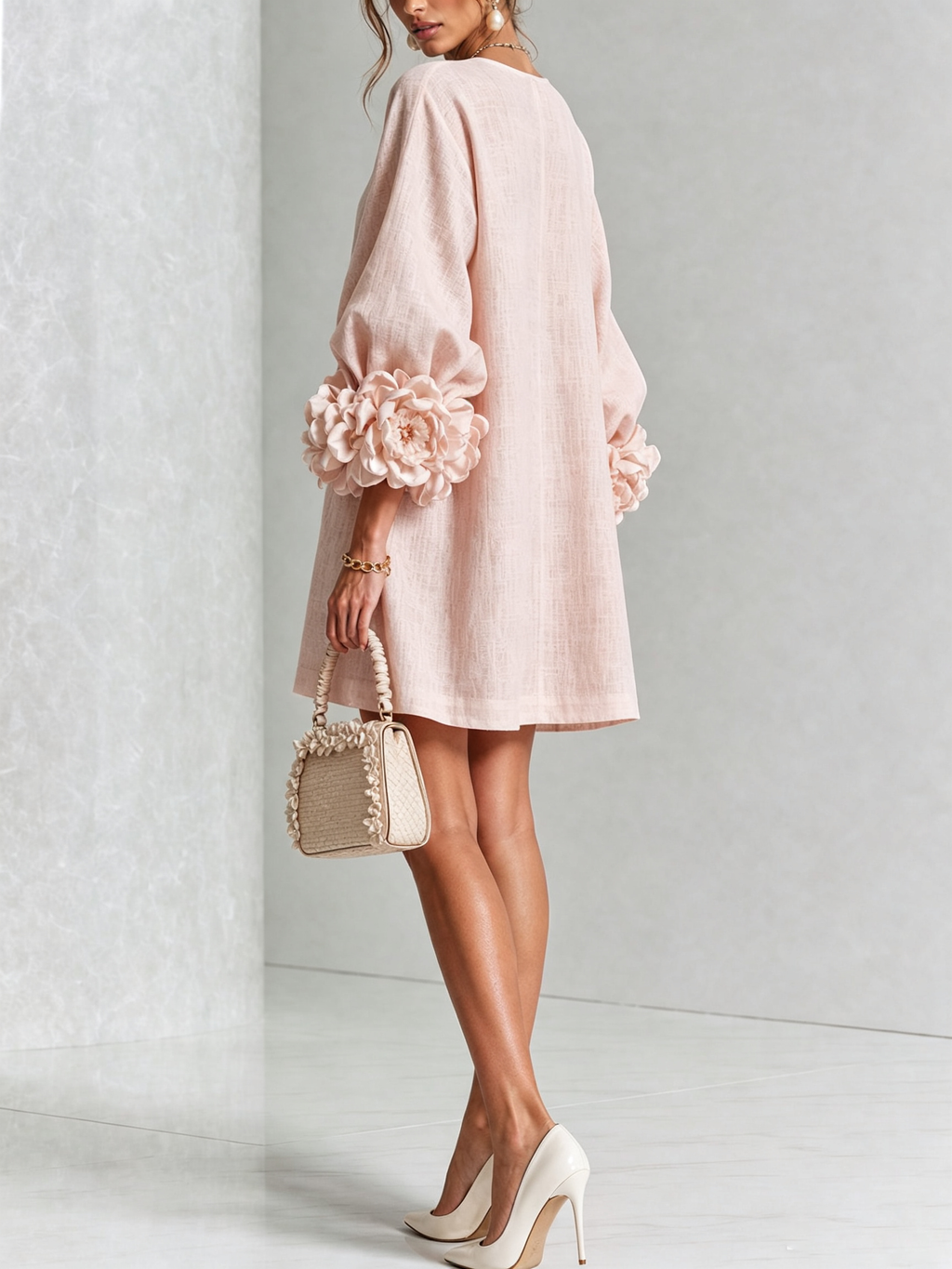 Vestido Elegante con Botones y Diseño Floral