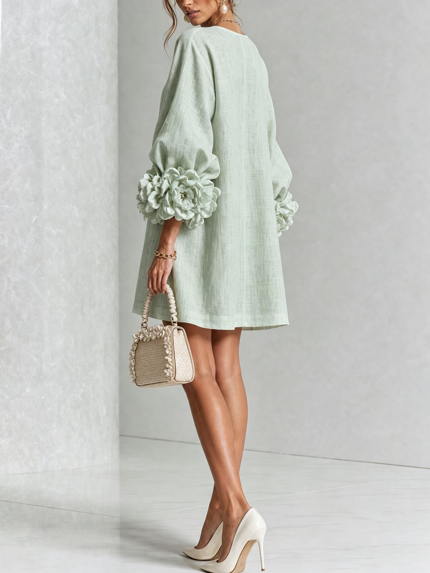 Vestido Elegante con Botones y Diseño Floral