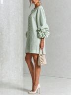 Vestido Elegante con Botones y Diseño Floral