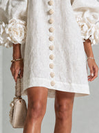 Vestido Elegante con Botones y Diseño Floral