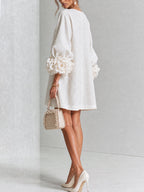 Vestido Elegante con Botones y Diseño Floral