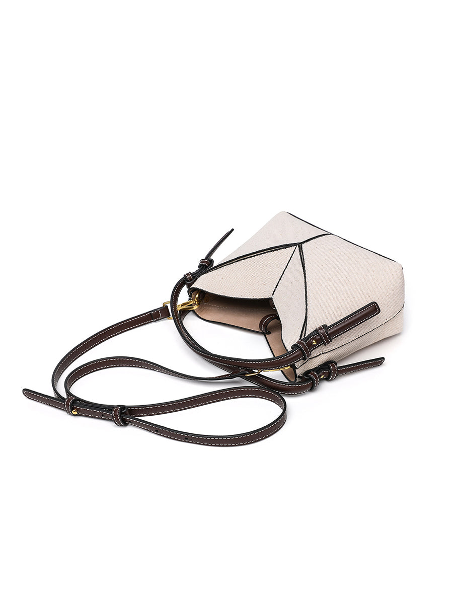 Bolso de Lona con Cremallera Dorada