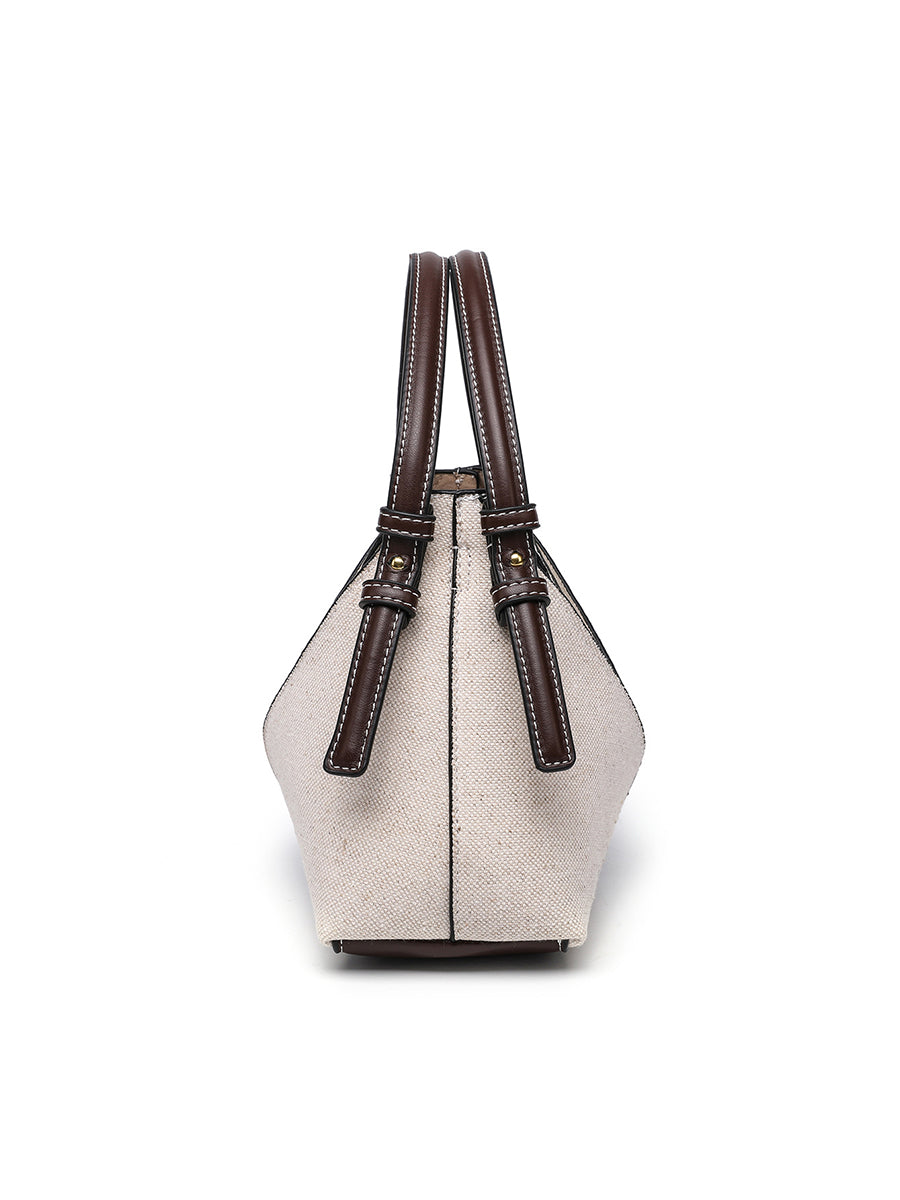 Bolso de Lona con Cremallera Dorada