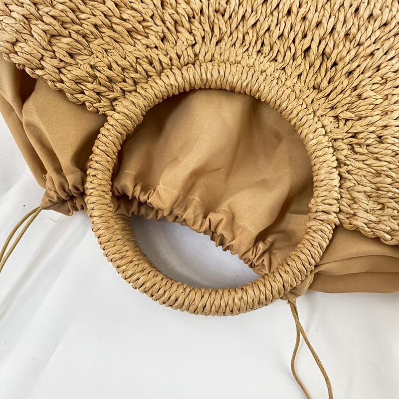 Ibiza | Bolso en forma de media luna de paja trenzada