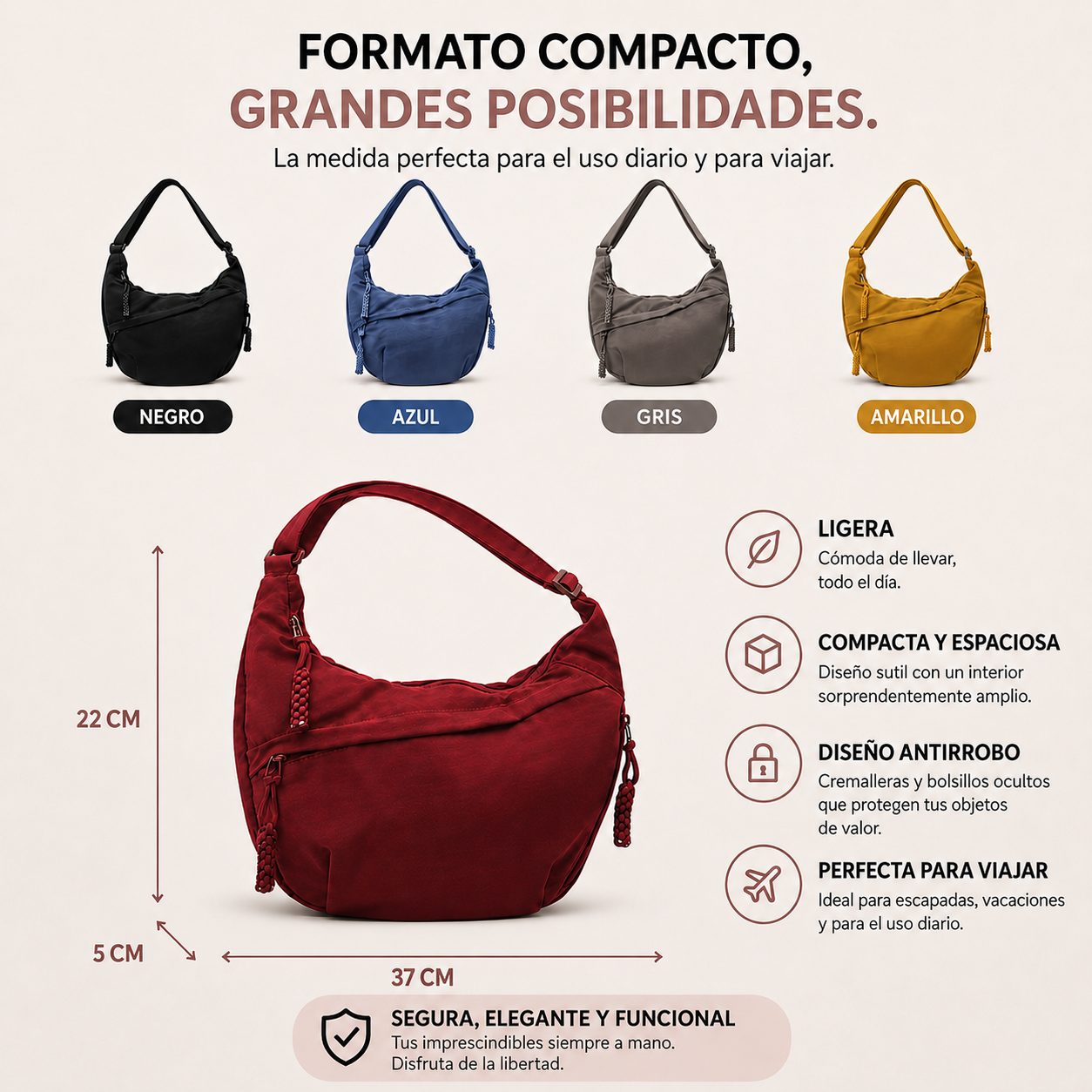 Altea | Bolso de hombro Burdeos