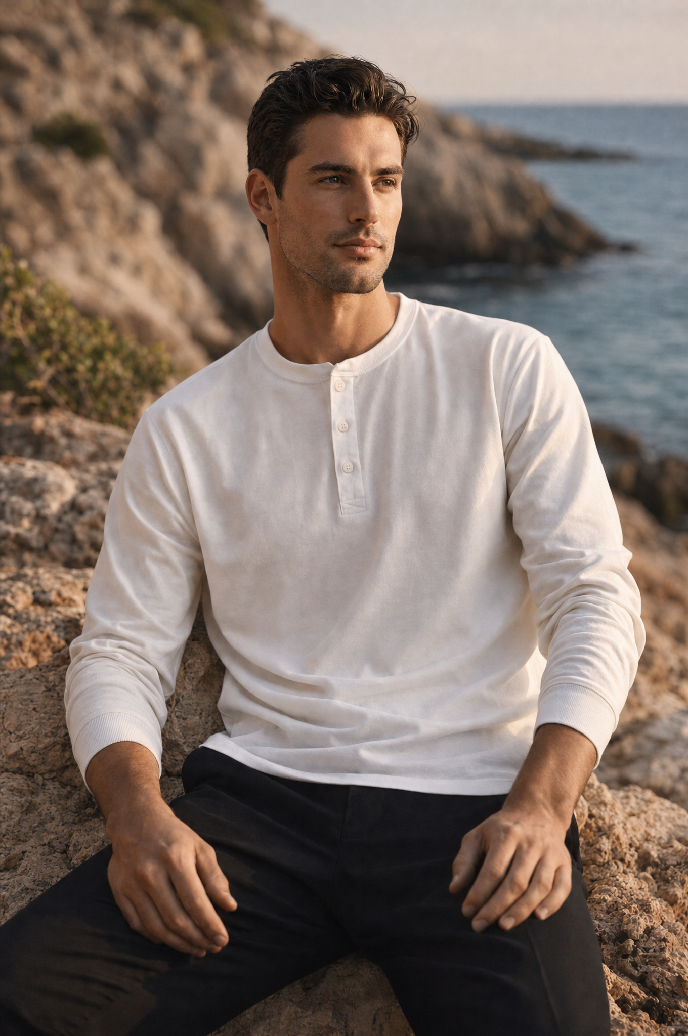 CAMISA HENLEY DE MANGA LARGA