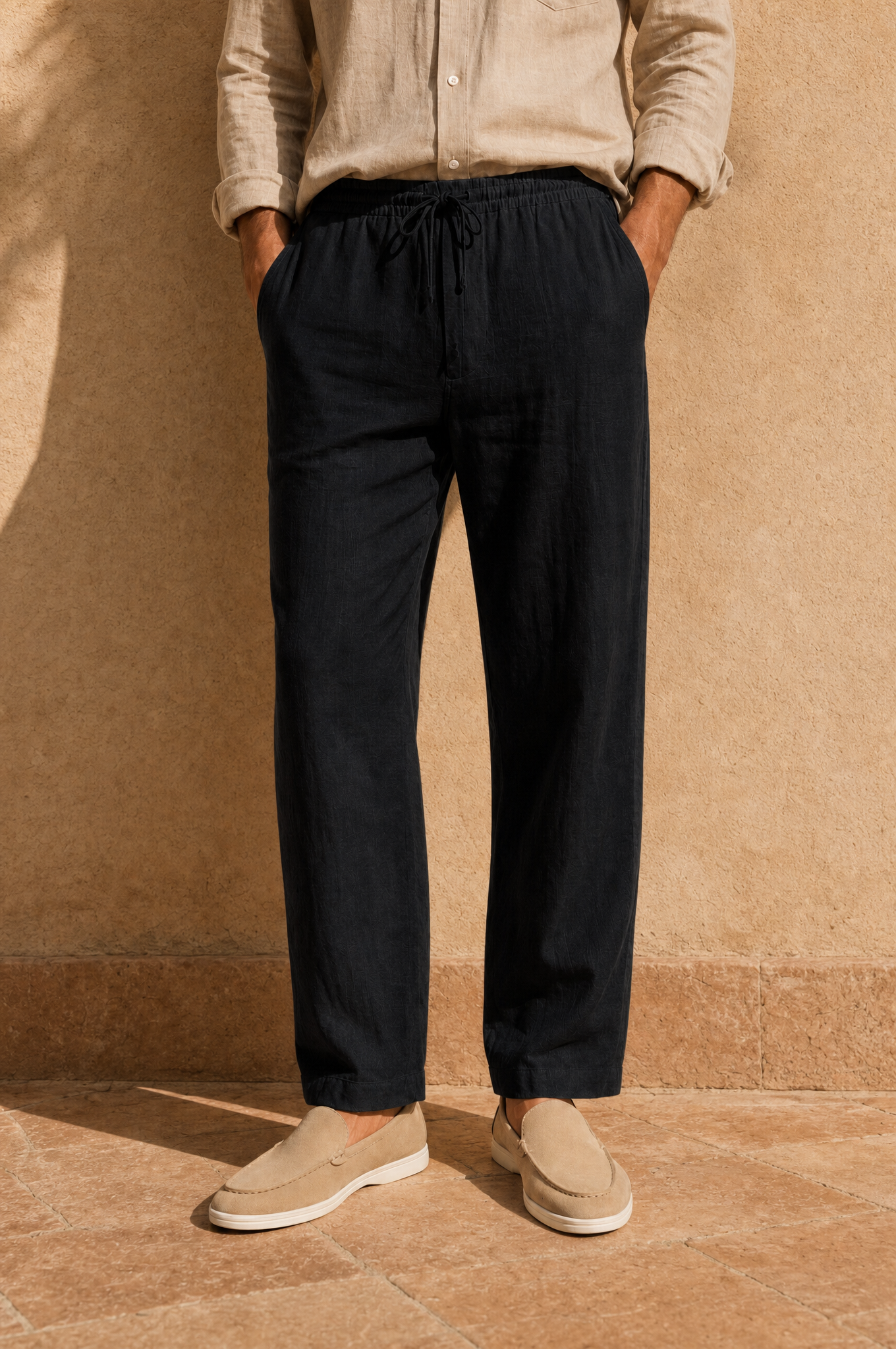 PANTALONES RECTOS DE LINO