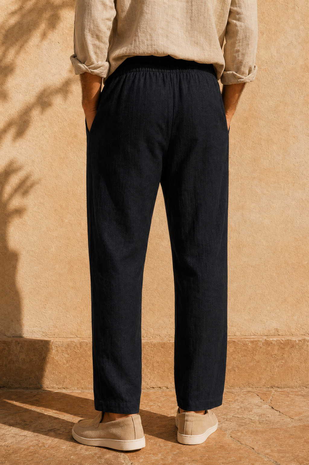 PANTALONES RECTOS DE LINO