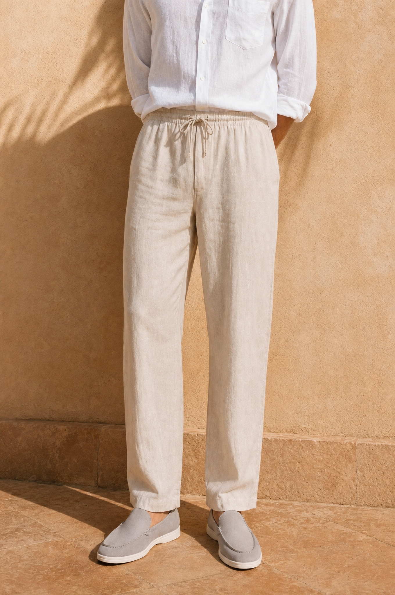 PANTALONES RECTOS DE LINO