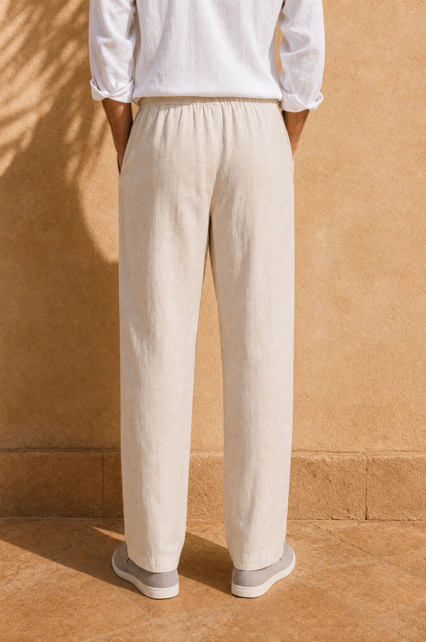 PANTALONES RECTOS DE LINO