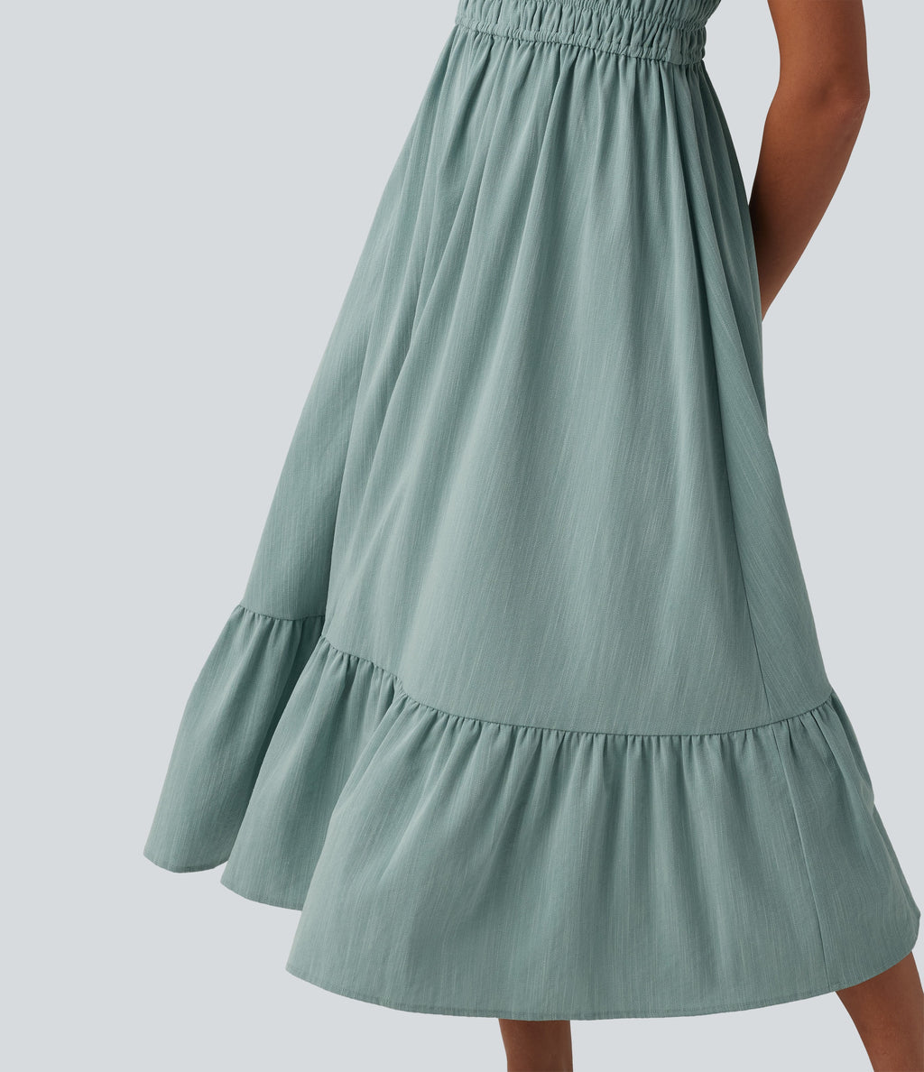 VESTIDO INFORMAL EFECTO LINO