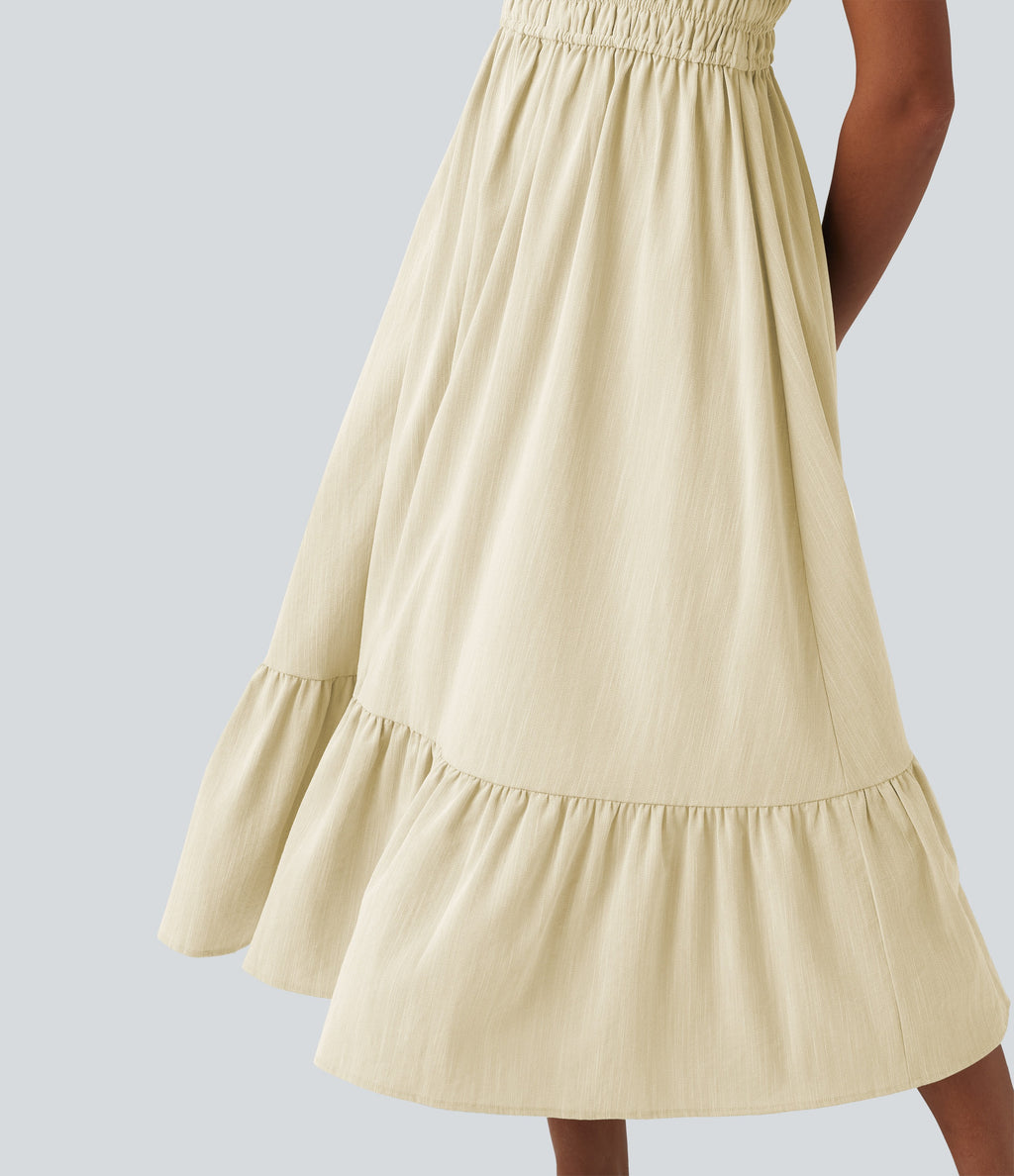 VESTIDO INFORMAL EFECTO LINO